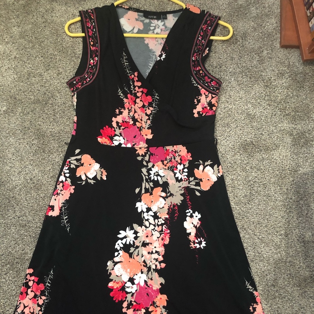 Floral black and pink dress